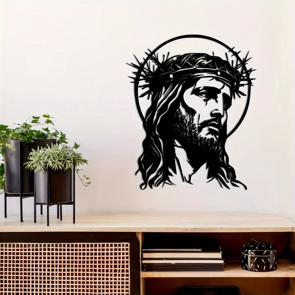 Décoration murale en métal Christianartworkshop représentant Jésus sacré avec une couronne d'épines - image 3