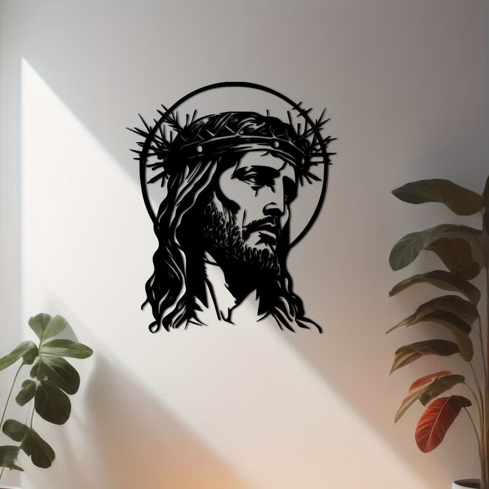 Décoration murale en métal Christianartworkshop représentant Jésus sacré avec une couronne d'épines - image 2