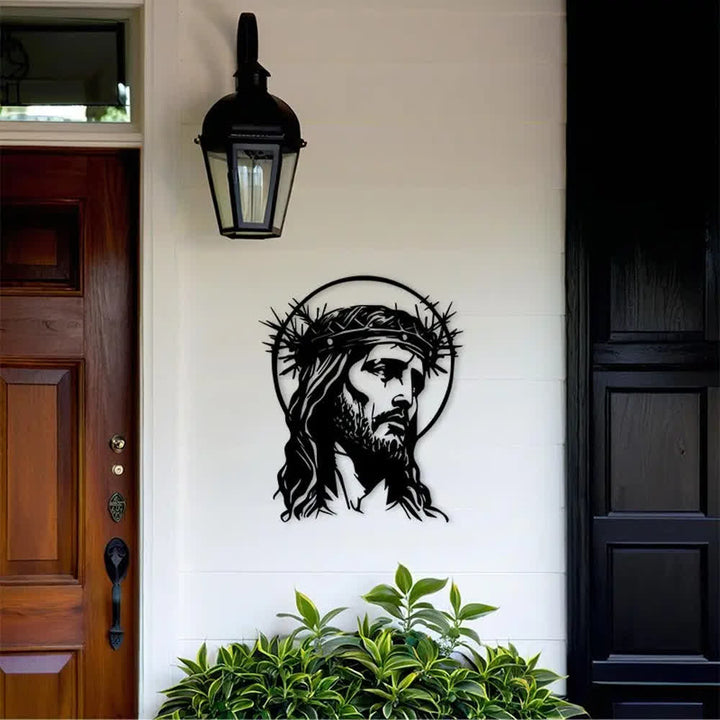 Décoration murale en métal Christianartworkshop représentant Jésus sacré avec une couronne d'épines - image 1