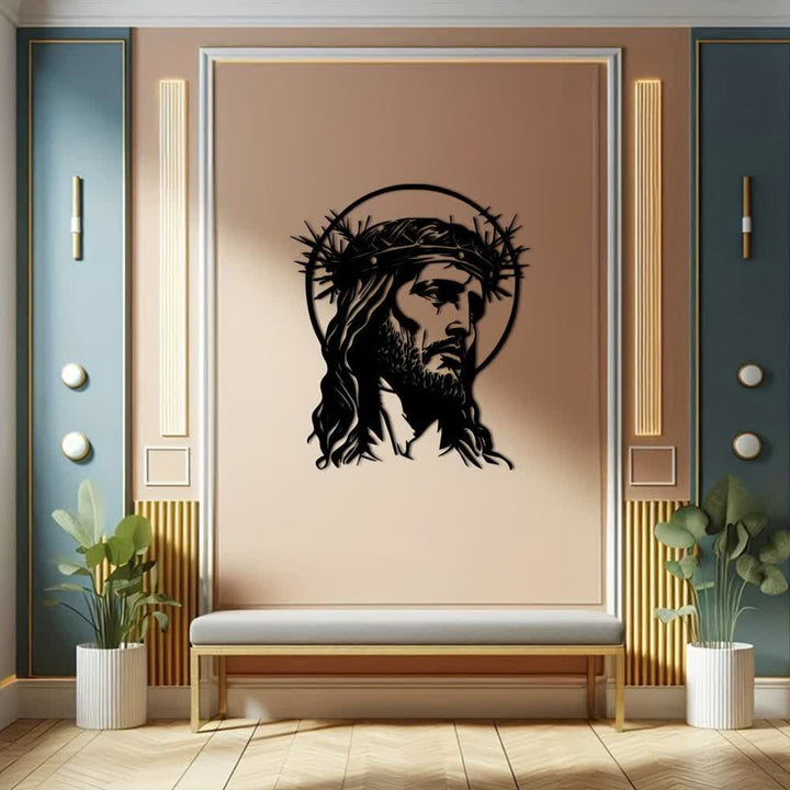 Décoration murale en métal Christianartworkshop représentant Jésus sacré avec une couronne d'épines - image 4