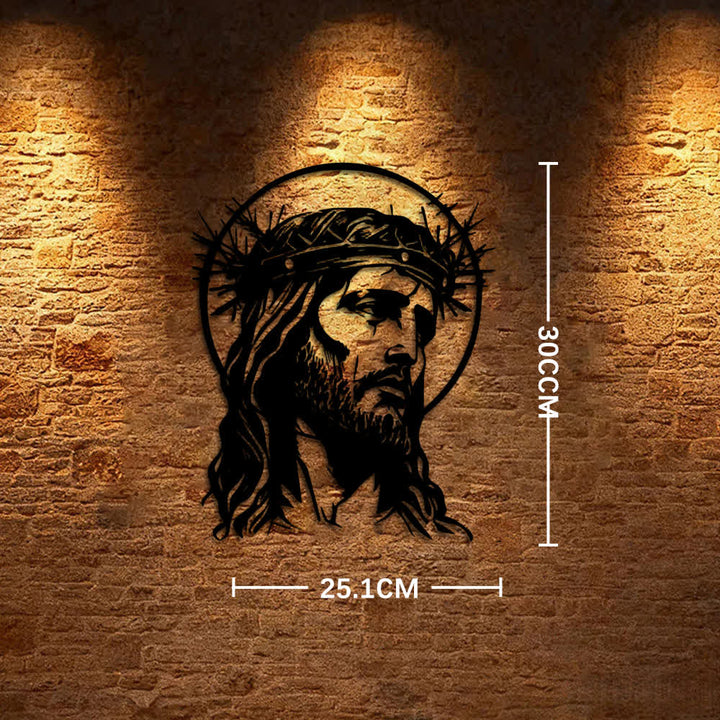 Décoration murale en métal Christianartworkshop représentant Jésus sacré avec une couronne d'épines - 9,88 po × 11,81 po × 0,04 po / 25,1 cm × 30 cm × 0,1 cm - image 8