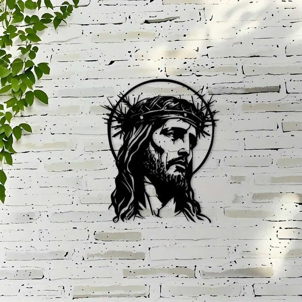 Décoration murale en métal Christianartworkshop représentant Jésus sacré avec une couronne d'épines - image 5