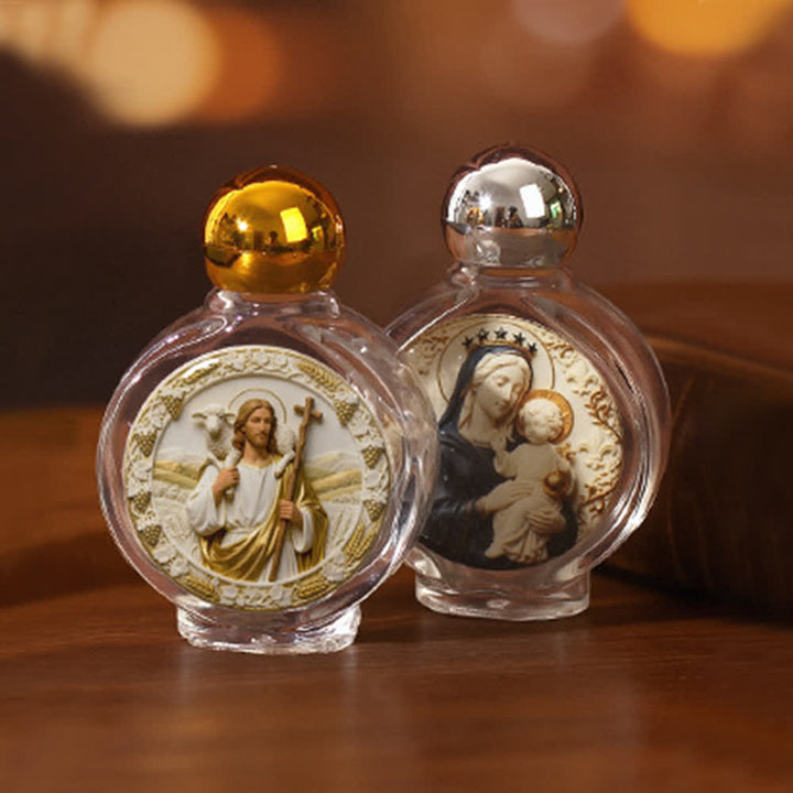 Christianartworkshop Bouteille d'eau bénite à l'effigie d'une icône catholique : objet d'art religieux pour la maison et l'église - image 3