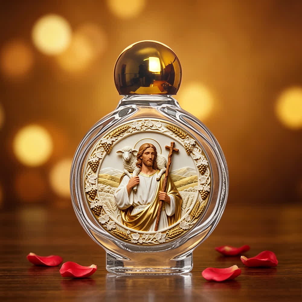 Christianartworkshop Bouteille d'eau bénite à l'effigie d'une icône catholique : objet d'art religieux pour la maison et l'église - Bon Pasteur - image 10