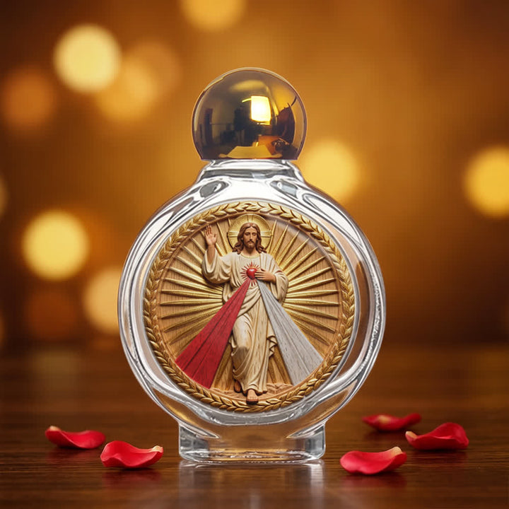 Christianartworkshop Bouteille d'eau bénite à l'effigie d'une icône catholique : objet d'art religieux pour la maison et l'église - Miséricorde divine - image 8