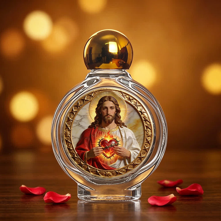 Christianartworkshop Bouteille d'eau bénite à l'effigie d'une icône catholique : objet d'art religieux pour la maison et l'église - Sacré-Cœur de Jésus - image 12