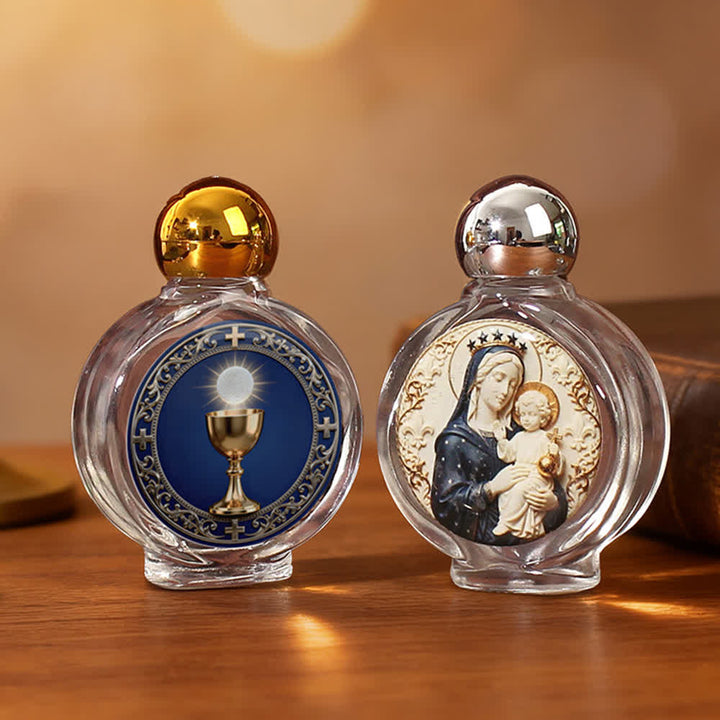 Christianartworkshop Bouteille d'eau bénite à l'effigie d'une icône catholique : objet d'art religieux pour la maison et l'église - image 5