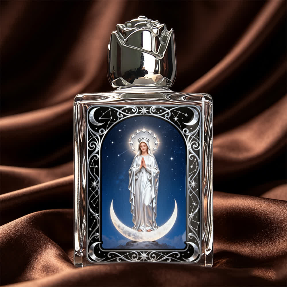 Christianartworkshop Bouteille d'eau bénite carrée à motif d'icône catholique : flacon parfumé orné d'images sacrées - Vierge Marie n°2 - image 16
