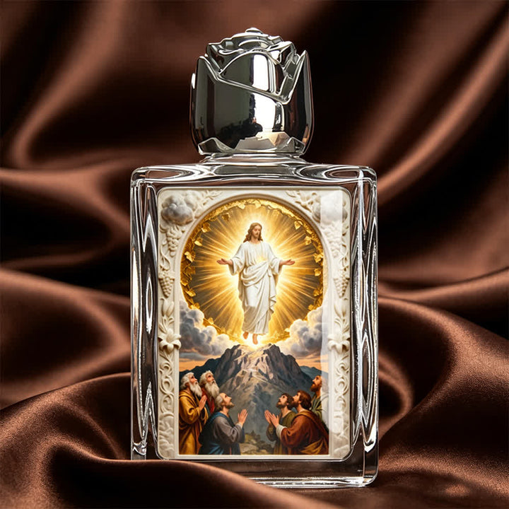 Christianartworkshop Bouteille d'eau bénite carrée à motif d'icône catholique : flacon parfumé orné d'images sacrées - Le Seigneur ressuscité #3 - image 14