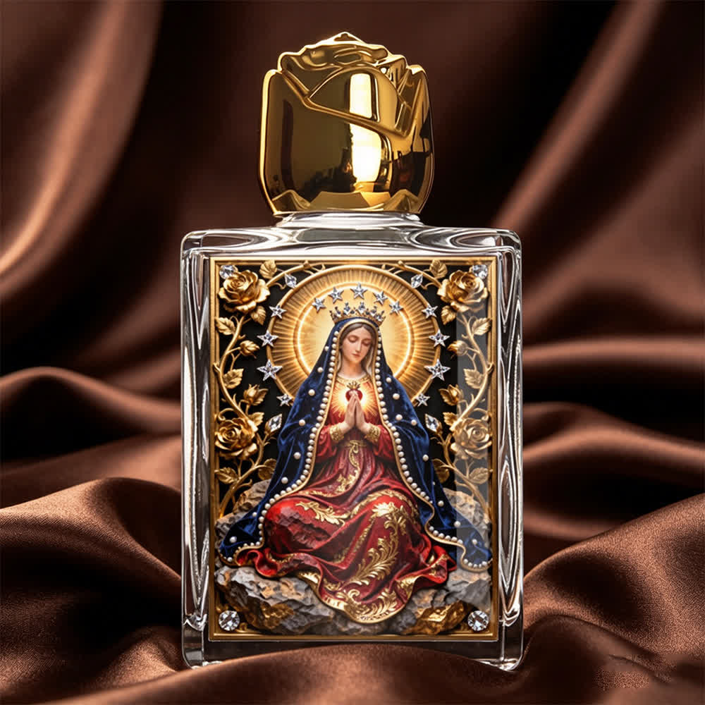 Christianartworkshop Bouteille d'eau bénite carrée à motif d'icône catholique : flacon parfumé orné d'images sacrées - Notre-Dame des Douleurs - image 6