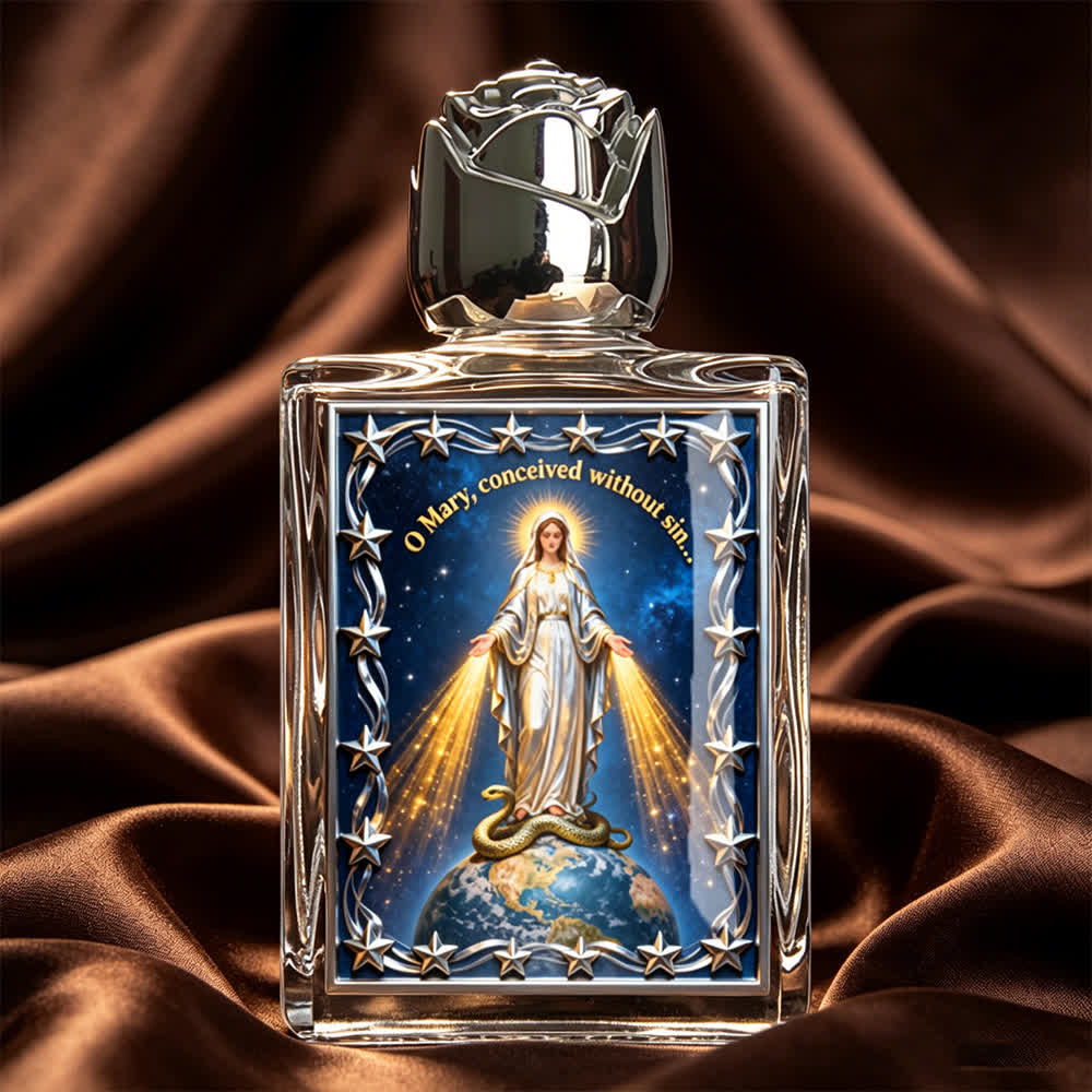 Christianartworkshop Bouteille d'eau bénite carrée à motif d'icône catholique : flacon parfumé orné d'images sacrées - Médaille Miraculeuse - image 15