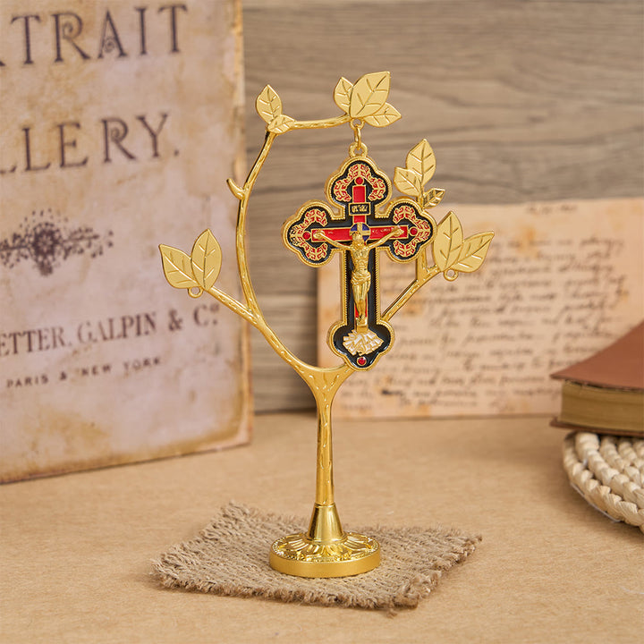 Christianartworkshop Arbre de vie décoratif avec pendentif crucifix : un emblème de dévotion et de renouveau - image 3