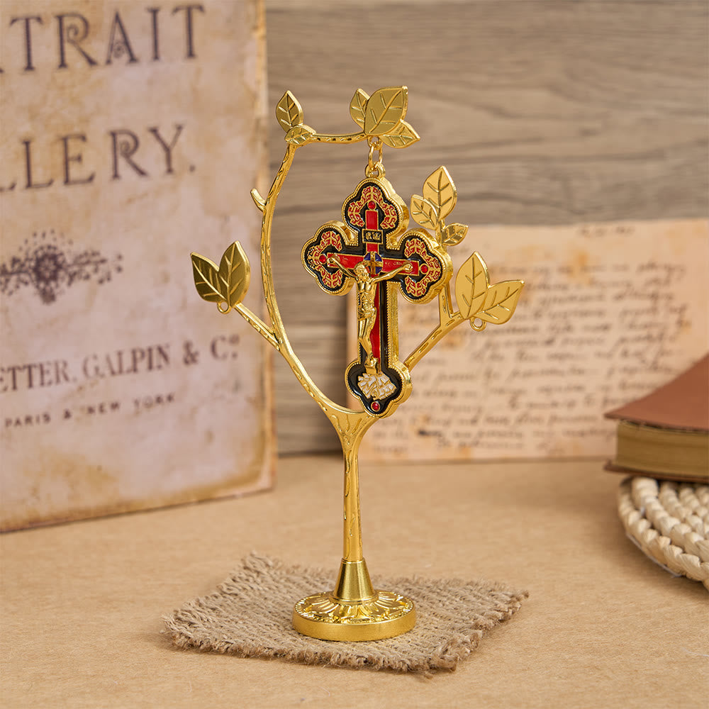 Christianartworkshop Arbre de vie décoratif avec pendentif crucifix : un emblème de dévotion et de renouveau - image 2
