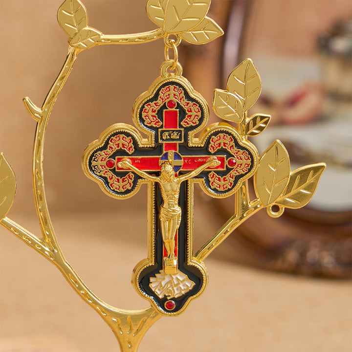Christianartworkshop Arbre de vie décoratif avec pendentif crucifix : un emblème de dévotion et de renouveau - image 1