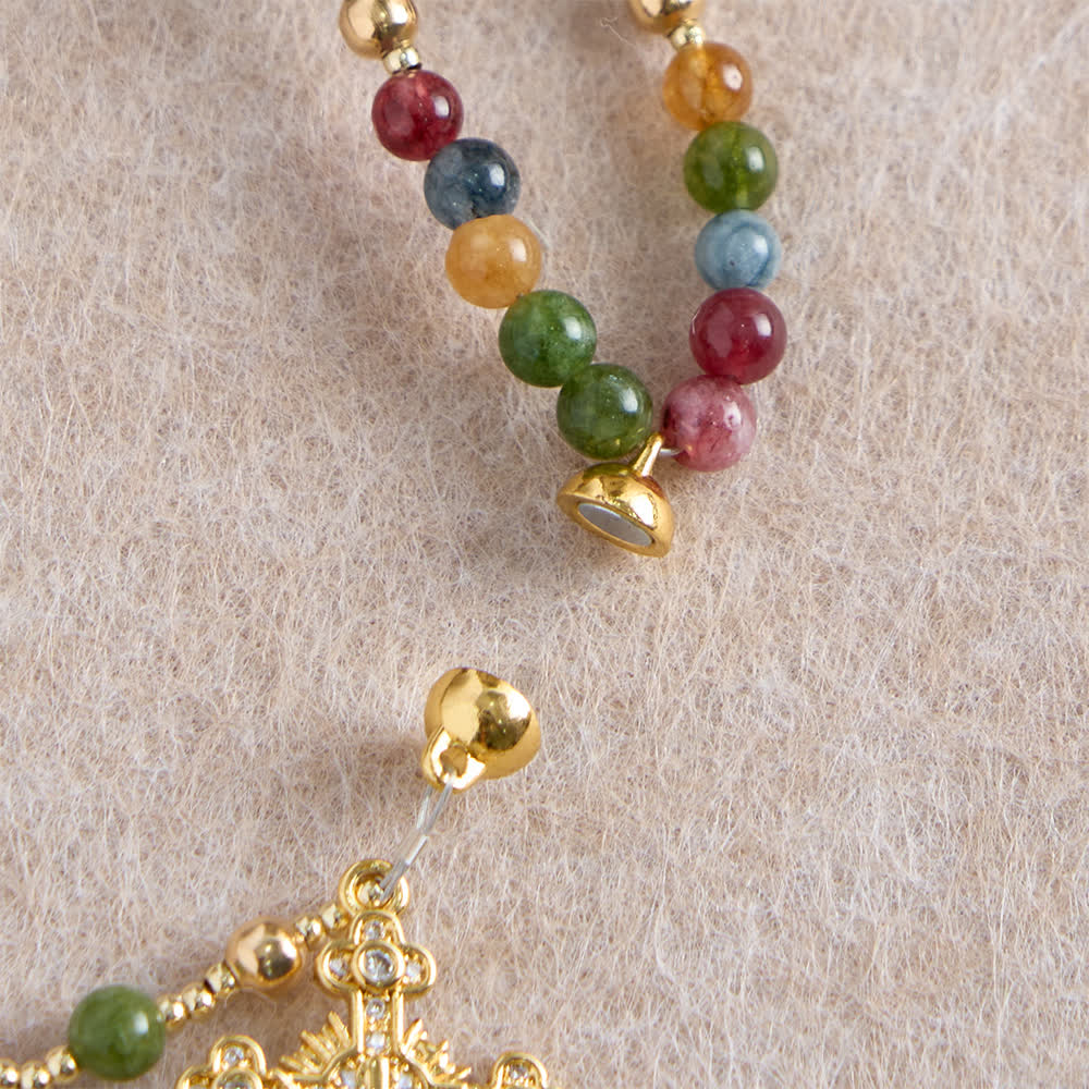 Bracelet chapelet en agate fraise magnétique Christianartworkshop : emblème de la grâce et de la pureté divines - image 25