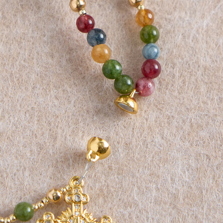 Bracelet chapelet en agate fraise magnétique Christianartworkshop : emblème de la grâce et de la pureté divines - image 25