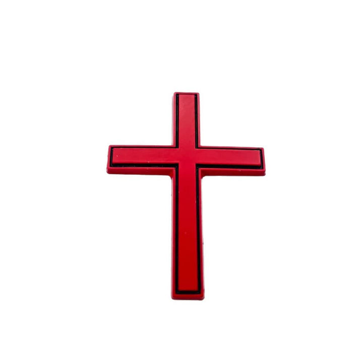 Autocollant croix en métal durable Christianartworkshop pour voiture : un rappel de sa protection silencieuse sur la route - Rouge Noir (Lot de 4) - image 23
