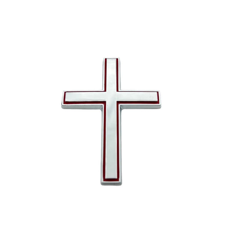Autocollant croix en métal durable Christianartworkshop pour voiture : un rappel de sa protection silencieuse sur la route - Rouge argenté (lot de 4) - image 21