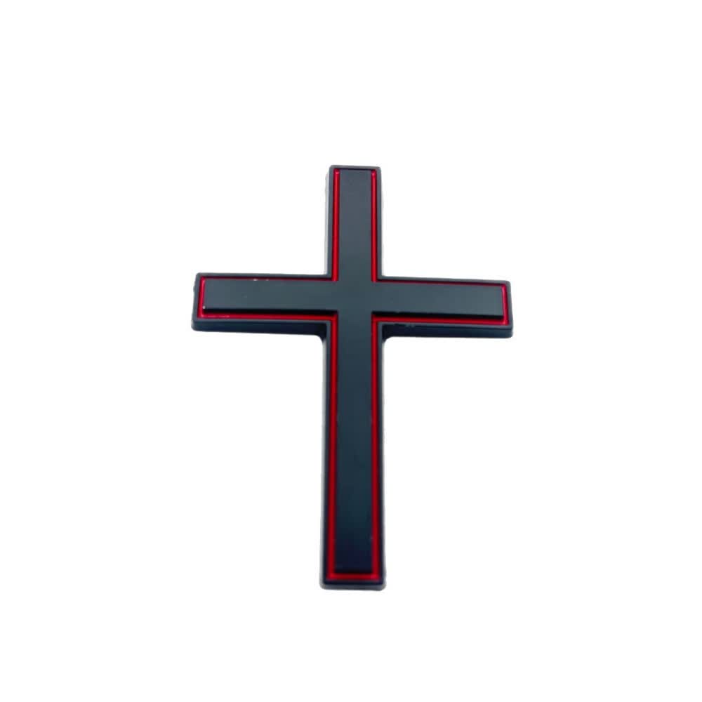 Autocollant croix en métal durable Christianartworkshop pour voiture : un rappel de sa protection silencieuse sur la route - Noir Rouge (Lot de 4) - image 24