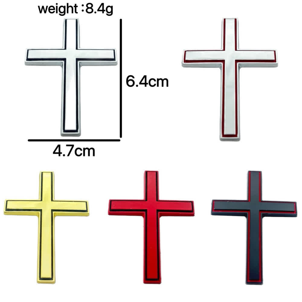 Autocollant croix en métal durable Christianartworkshop pour voiture : un rappel de sa protection silencieuse sur la route - 1 jeu de croix (lot de 5) - image 25