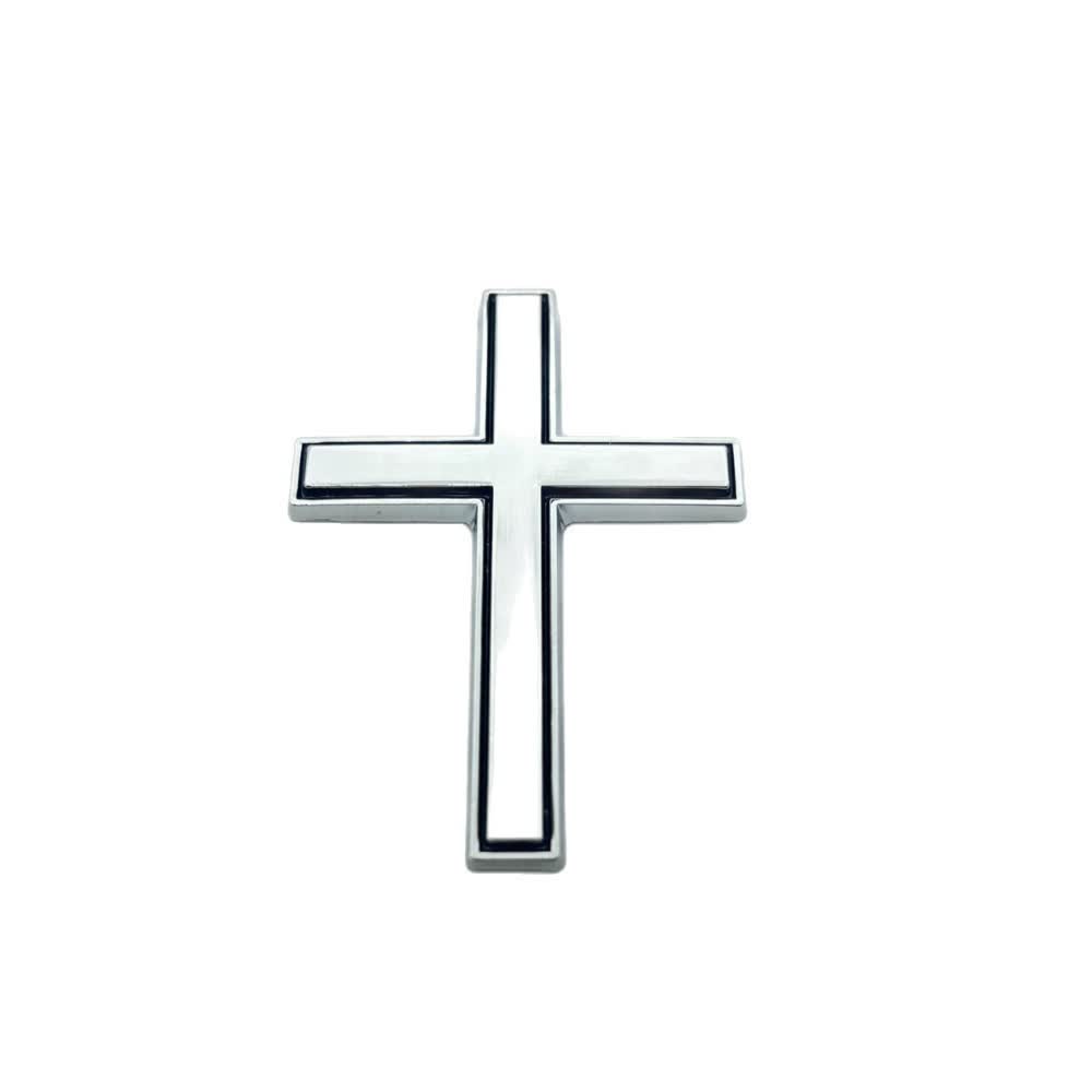 Autocollant croix en métal durable Christianartworkshop pour voiture : un rappel de sa protection silencieuse sur la route - Argent Noir (Lot de 4) - image 20