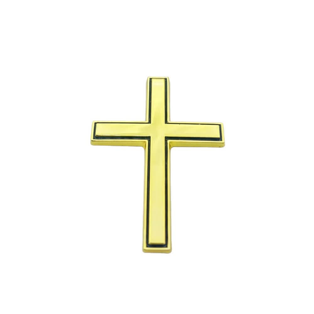 Autocollant croix en métal durable Christianartworkshop pour voiture : un rappel de sa protection silencieuse sur la route - Noir doré (lot de 4) - image 22
