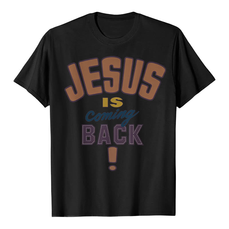 T-shirt à message audacieux « Jésus revient » de Christianartworkshop - Noir - 2XL - image 15