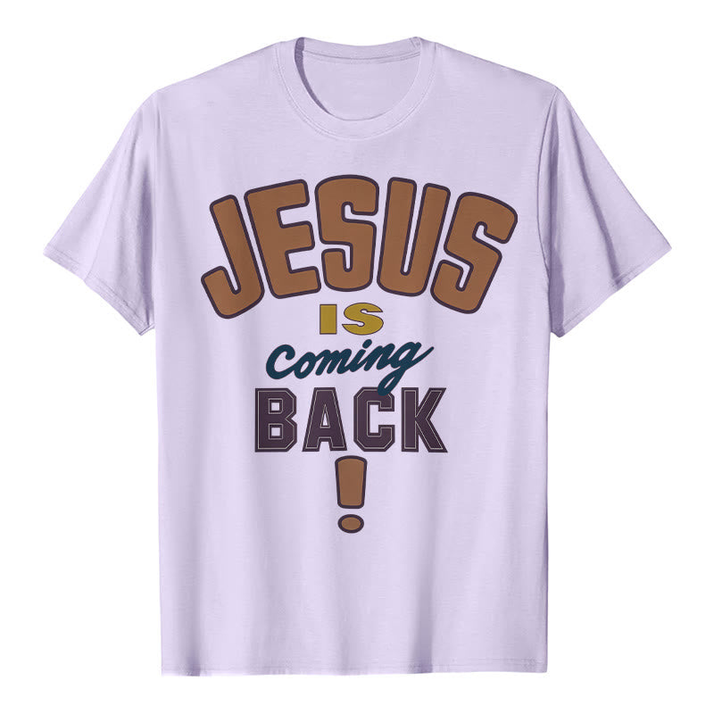T-shirt à message audacieux « Jésus revient » de Christianartworkshop - Violet - 2XL - image 11