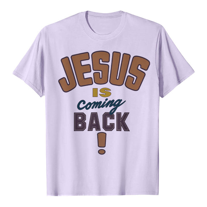 T-shirt à message audacieux « Jésus revient » de Christianartworkshop - Violet - 2XL - image 11