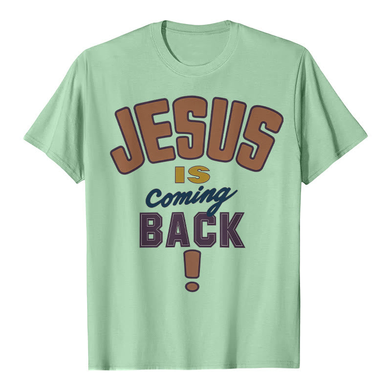 T-shirt à message audacieux « Jésus revient » de Christianartworkshop - Vert clair - 2XL - image 13