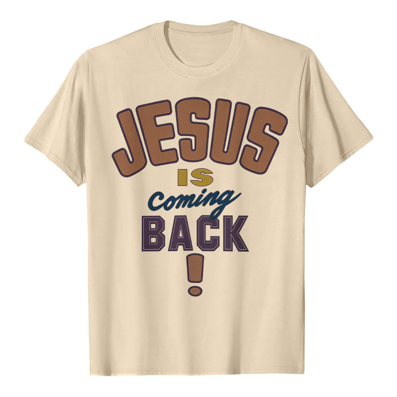 T-shirt à message audacieux « Jésus revient » de Christianartworkshop - Abricot - 2XL - image 9
