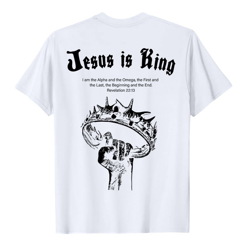 T-shirt « Jésus est roi » de Christianartworkshop - Blanc - 2XL - image 0