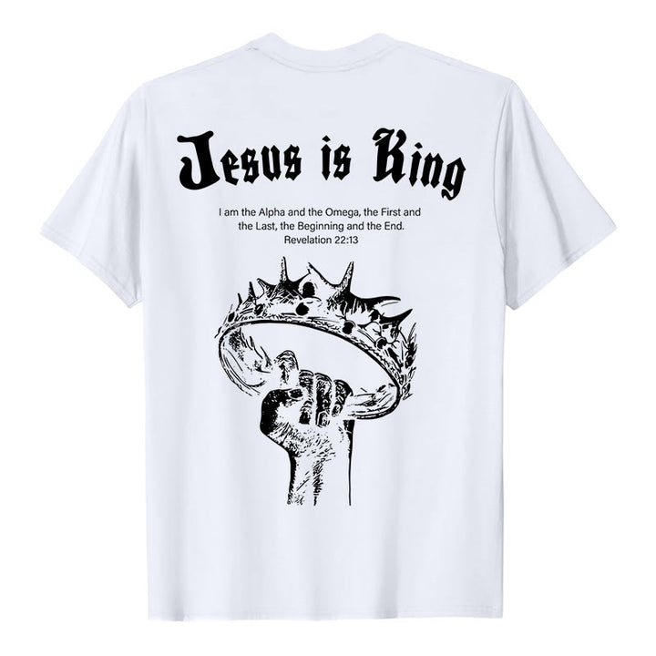 T-shirt « Jésus est roi » de Christianartworkshop - Blanc - 2XL - image 0