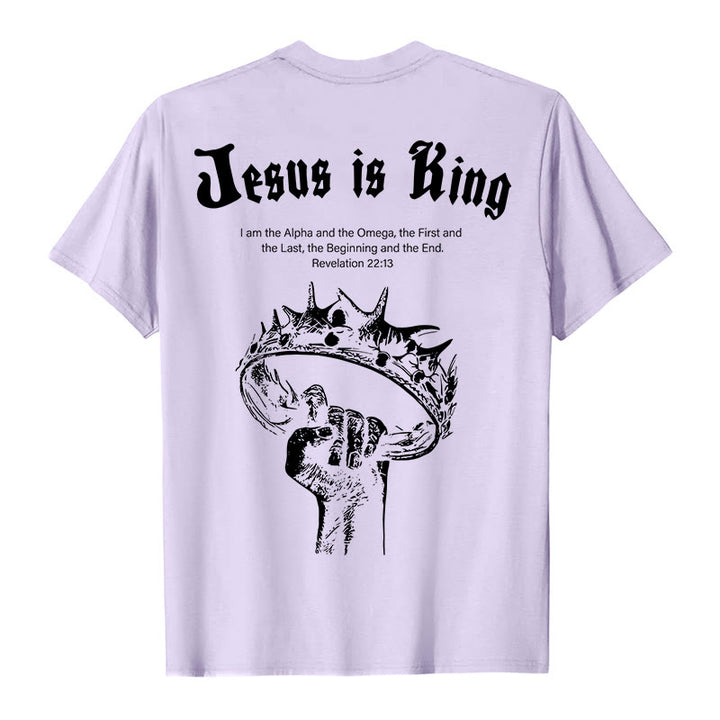 T-shirt « Jésus est roi » de Christianartworkshop - Violet - 2XL - image 5