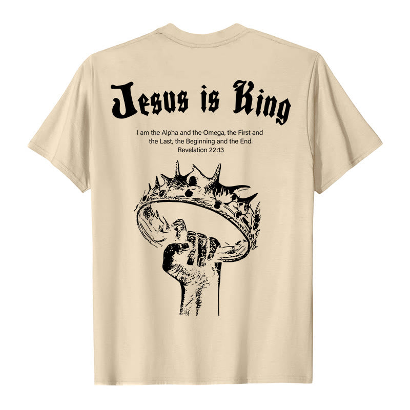 T-shirt « Jésus est roi » de Christianartworkshop - Beige - 2XL - image 2
