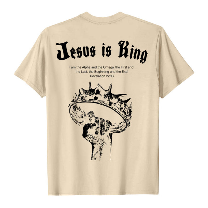 T-shirt « Jésus est roi » de Christianartworkshop - Beige - 2XL - image 2