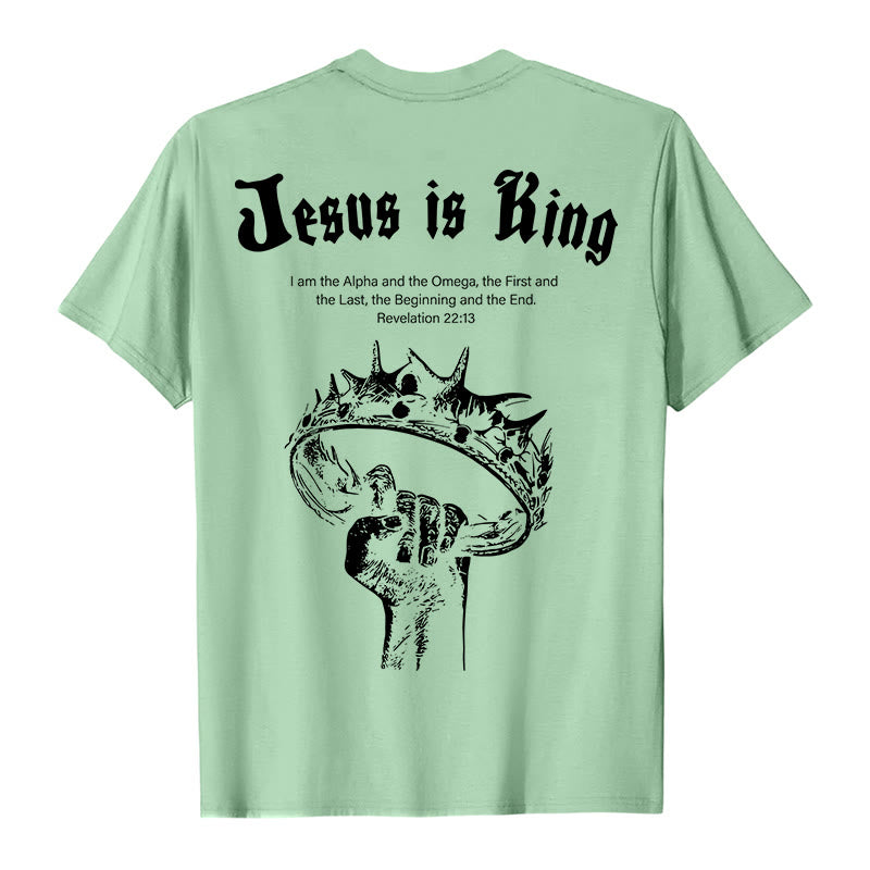 T-shirt « Jésus est roi » de Christianartworkshop - Vert clair - 2XL - image 6