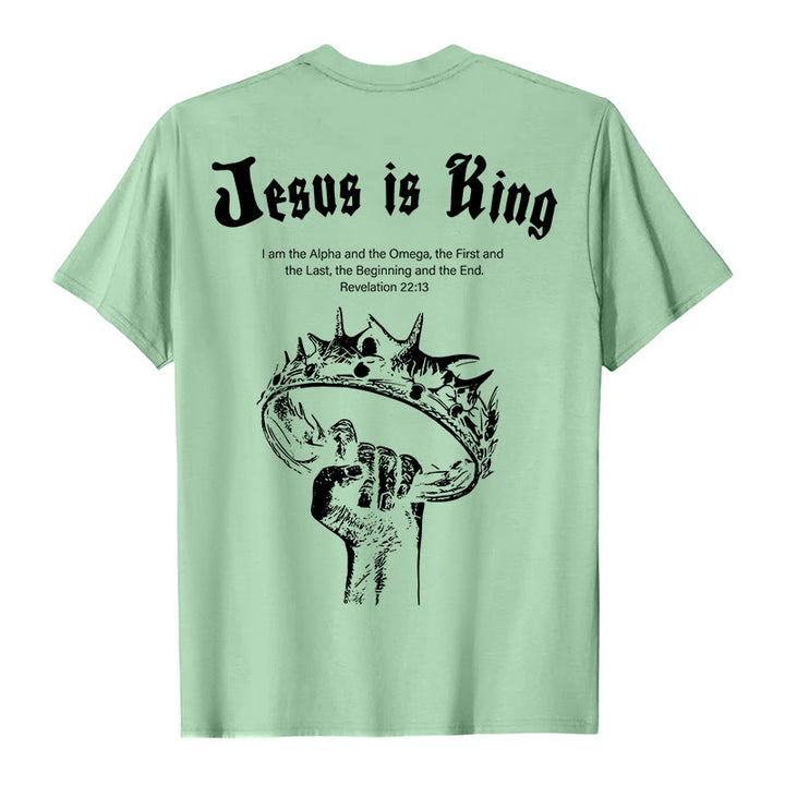 T-shirt « Jésus est roi » de Christianartworkshop - Vert clair - 2XL - image 6