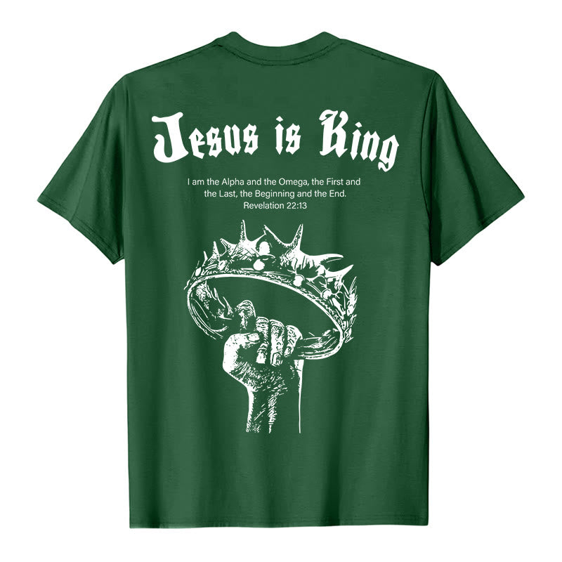 T-shirt « Jésus est roi » de Christianartworkshop - Vert foncé - 2XL - image 7