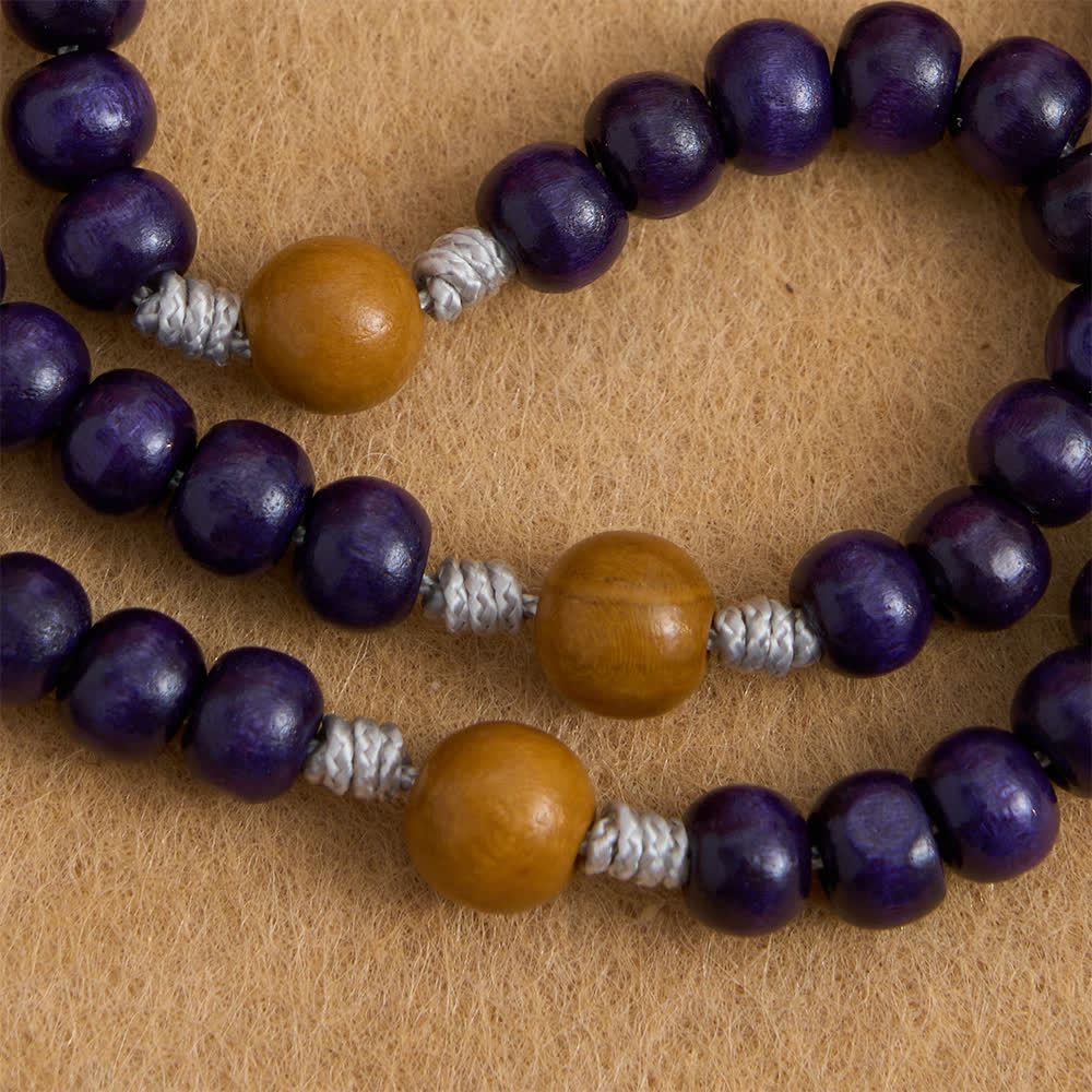 Christianartworkshop Chapelet en bois d'érable pourpre foncé et en bois de pêcher avec médaille miraculeuse pour la protection de la paix - image 5