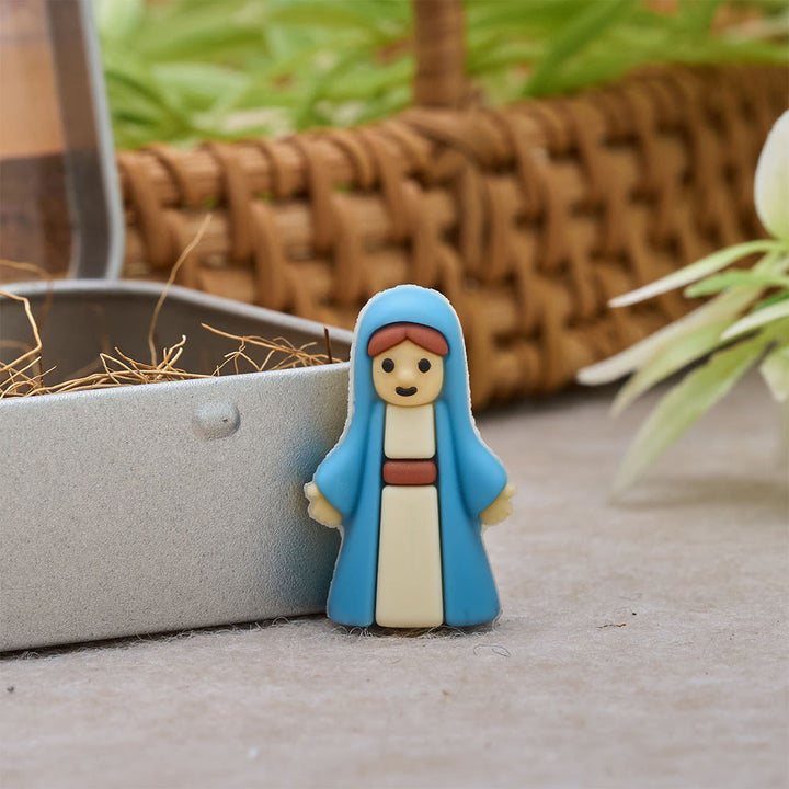 Christianartworkshop Crèche miniature avec boîte en métal portable : un symbole de l'histoire de Noël - image 3