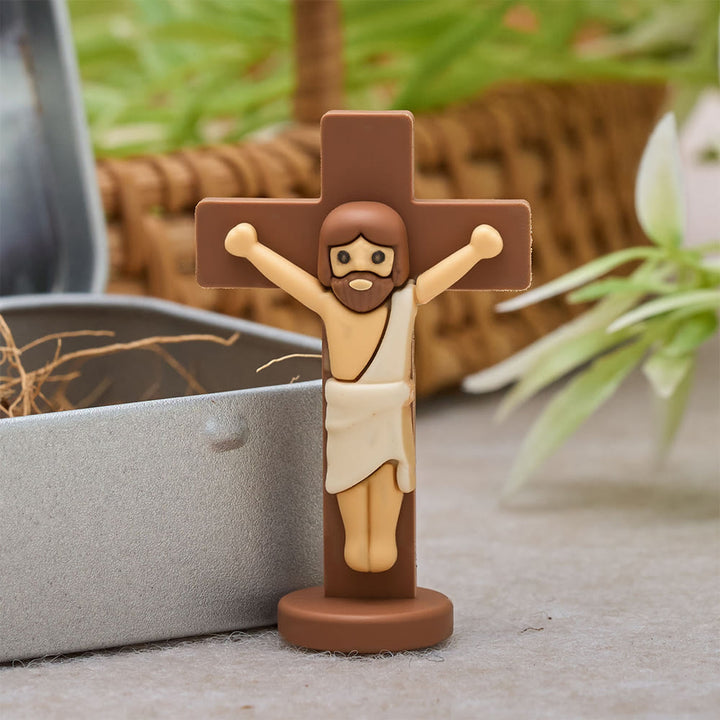 Christianartworkshop Coffret de mini-figurines représentant la scène de la crucifixion du Vendredi saint, avec boîte en métal portable : un symbole de sacrifice - image 3