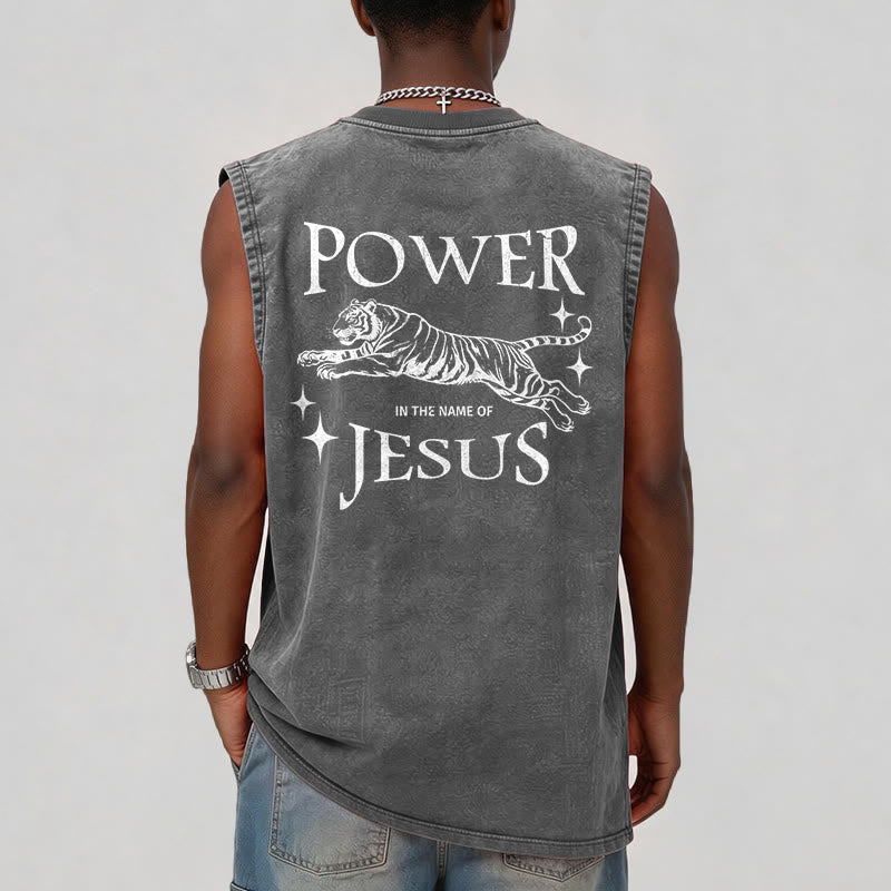 Christianartworkshop Débardeur à motif tigre « Puissance au nom de Jésus » - image 15
