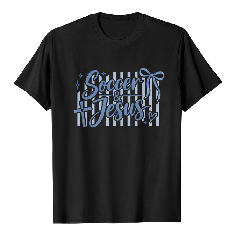 Christianartworkshop T-shirt premium style football et Jésus Coquette - Noir - 2XL - image 8