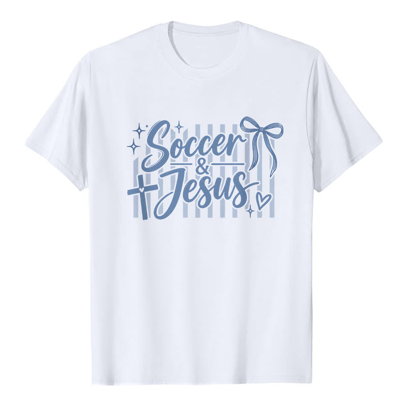Christianartworkshop T-shirt premium style football et Jésus Coquette - Blanc - 2XL - image 0