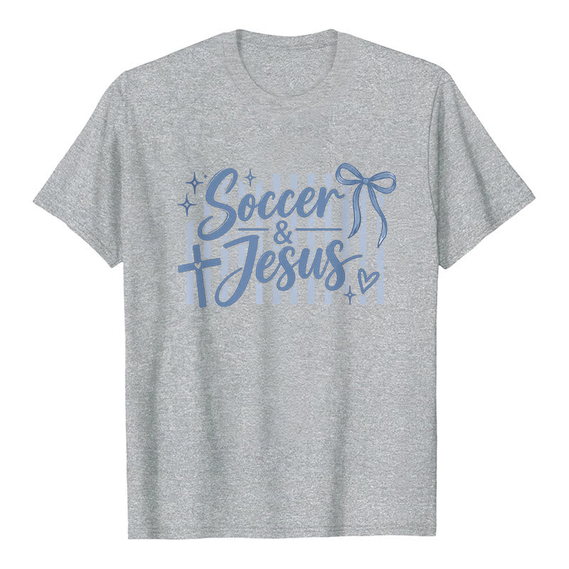 Christianartworkshop T-shirt premium style football et Jésus Coquette - Gris - 2XL - image 7