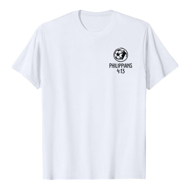 Christianartworkshop Philippiens 4:13 T-shirt à manches courtes premium avec croix de football - image 7