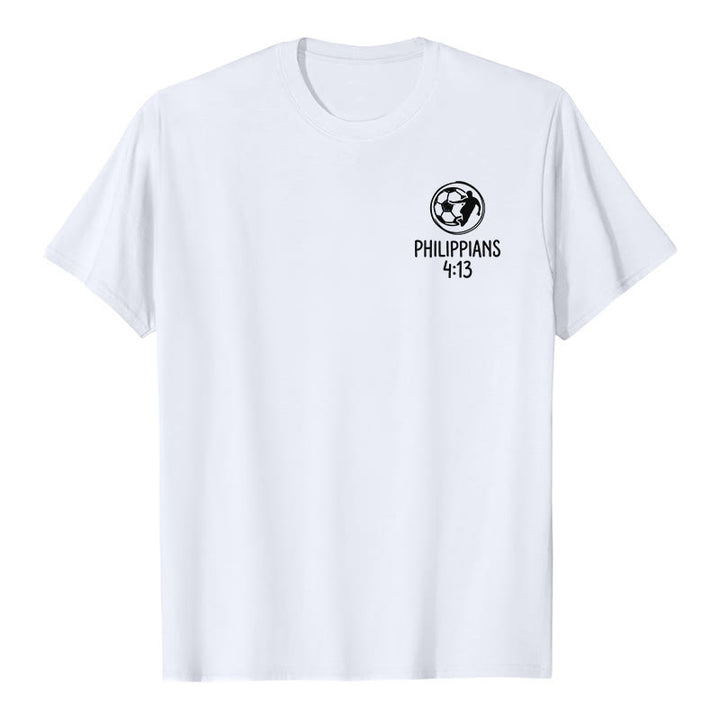 Christianartworkshop Philippiens 4:13 T-shirt à manches courtes premium avec croix de football - image 7