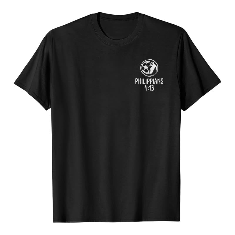 Christianartworkshop Philippiens 4:13 T-shirt à manches courtes premium avec croix de football - image 4