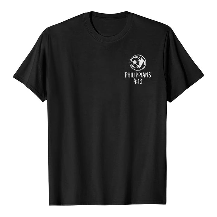 Christianartworkshop Philippiens 4:13 T-shirt à manches courtes premium avec croix de football - image 4